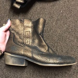 Shining Genuine Leather Ankle Boots